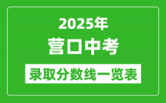 2025年营口中考录取分数线一览表(含历年分数线)
