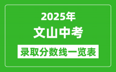 2025年文山州中考录取分数线一览表(含历年分数线)