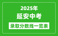 2025年延安中考录取分数线一览表(含历年分数线)
