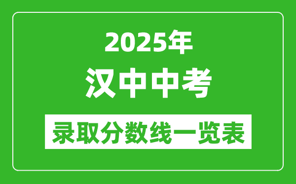 2025年汉中中考录取分数线一览表(含历年分数线)