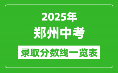 2025年郑州中考录取分数线一览表(含历年分数线)