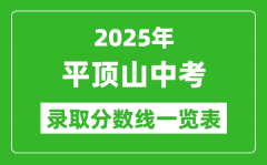 2025年平顶山中考录取分数线一览表(含历年分数线)