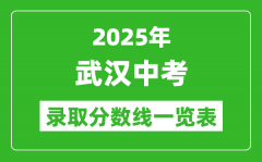 2025年武汉中考录取分数线一览表(含历年分数线)
