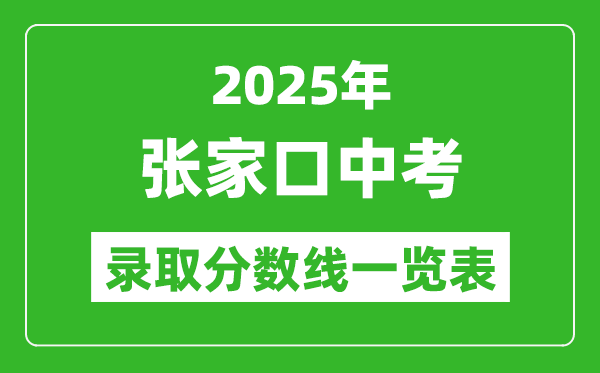 2025年张家口中考录取分数线一览表(含历年分数线)