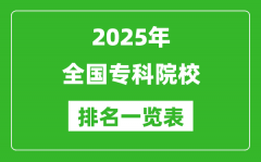 2025全国专科院校排名一览表（100所）