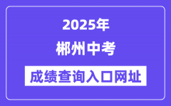 2025年郴州中考成绩查询入口官网(http://www.czzslq.com/)