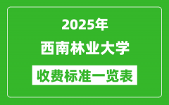 2025西南林业大学学费多少钱一年_各专业收费标准一览表