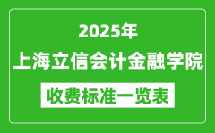 2025上海立信会计金融学院学费多少钱一年_各专业收费标准一览表
