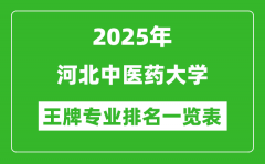 2025年河北中医药大学王牌专业排名一览表(含录取分数线)