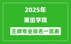 2025年莆田学院王牌专业排名一览表(含录取分数线)