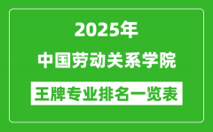 2025年中国劳动关系学院王牌专业排名一览表(含录取分数线)