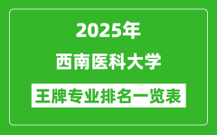 2025年西南医科大学王牌专业排名一览表(含录取分数线)