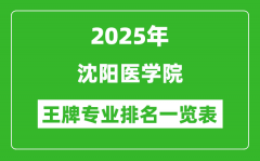 2025年沈阳医学院王牌专业排名一览表(含录取分数线)