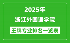 2025年浙江外国语学院王牌专业排名一览表(含录取分数线)