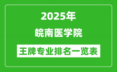 2025年皖南医学院王牌专业排名一览表(含录取分数线)