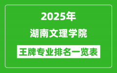 2025年湖南文理学院王牌专业排名一览表(含录取分数线)