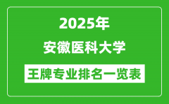 2025年安徽医科大学王牌专业排名一览表(含录取分数线)