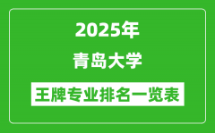 2025年青岛大学王牌专业排名一览表(含录取分数线)