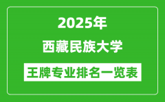 2025年西藏民族大学王牌专业排名一览表(含录取分数线)