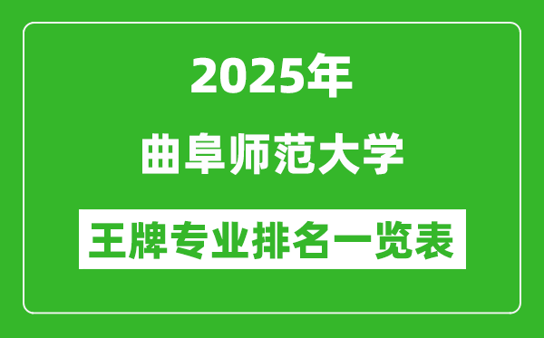 2025年曲阜师范大学王牌专业排名一览表(含录取分数线)