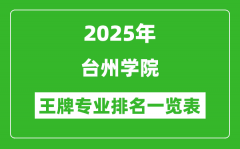 2025年台州学院王牌专业排名一览表(含录取分数线)
