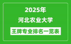 2025年河北农业大学王牌专业排名一览表(含录取分数线)