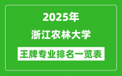 2025年浙江农林大学王牌专业排名一览表(含录取分数线)