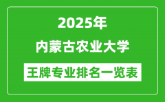 2025年内蒙古农业大学王牌专业排名一览表(含录取分数线)