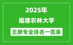 2025年福建农林大学王牌专业排名一览表(含录取分数线)