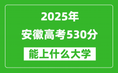 2025安徽高考530分左右的大学一览表（含物理类+历史类）