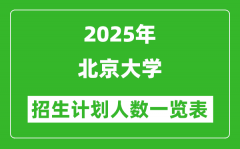2025年北京大学在各省招生计划人数一览表