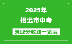 2025年招远市中考录取分数线一览表(含历年分数线)
