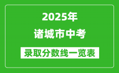 2025年诸城市中考录取分数线一览表(含历年分数线)