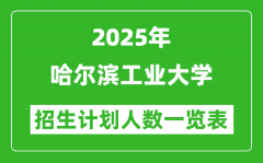 2025年哈尔滨工业大学在各省招生计划人数一览表