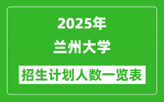2025年兰州大学在各省招生计划人数一览表