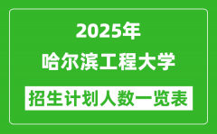 2025年哈尔滨工程大学在各省招生计划人数一览表