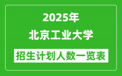 2025年北京工业大学在各省招生计划人数一览表
