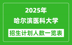 2025年哈尔滨医科大学在各省招生计划人数一览表