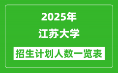 2025年江苏大学在各省招生计划人数一览表