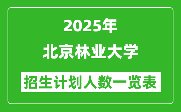 2025年北京林业大学在各省招生计划人数一览表