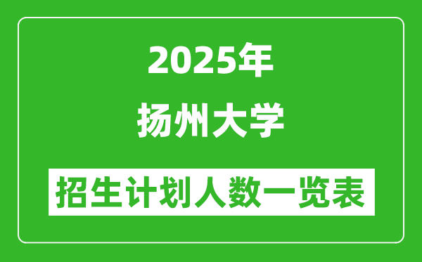 2025年扬州大学在各省招生计划人数一览表