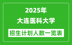 2025年大连医科大学在各省招生计划人数一览表