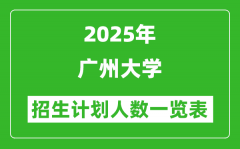 2025年广州大学在各省招生计划人数一览表