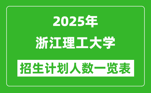 2025年浙江理工大学在各省招生计划人数一览表