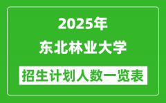 2025年东北林业大学在各省招生计划人数一览表