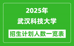 2025年武汉科技大学在各省招生计划人数一览表