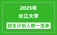 2025年长江大学在各省招生计划人数一览表