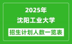 2025年沈阳工业大学在各省招生计划人数一览表