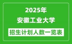 2025年安徽工业大学在各省招生计划人数一览表