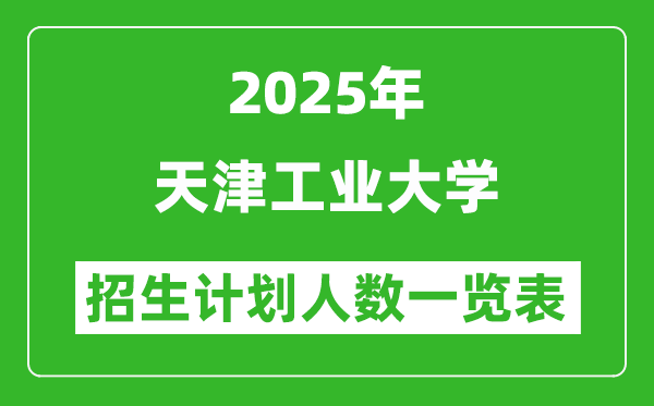 2025年天津工业大学在各省招生计划人数一览表